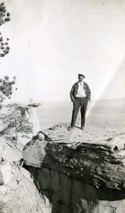 Ferd Henning on Rocks Above Broadus