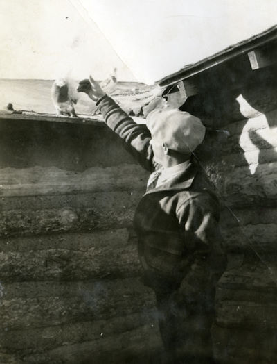 Ferd Henning with Roof Chicken at Kingsley