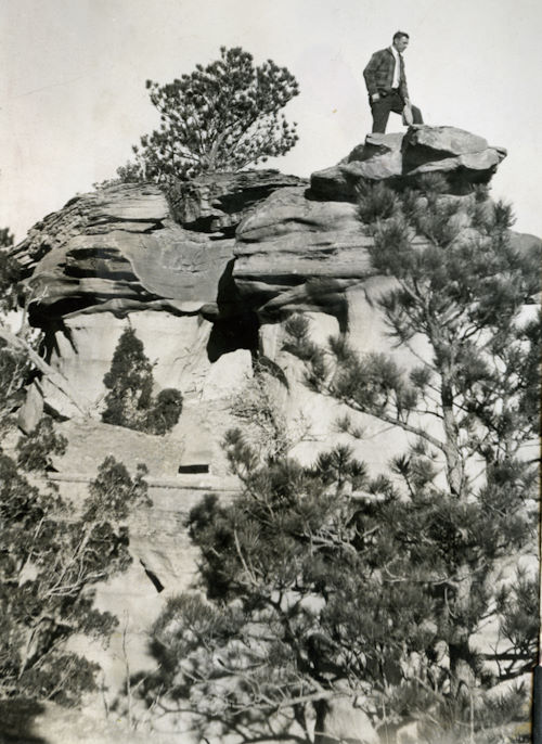 Ferd Henning on Rocks Above Broadus