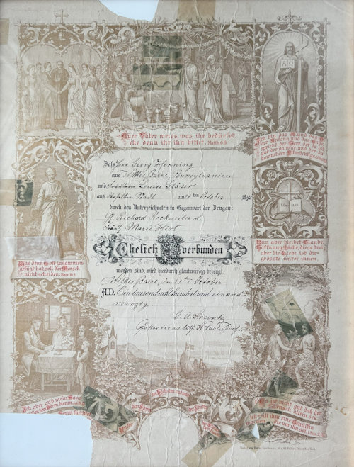 George and Louise's Marriage Certificate