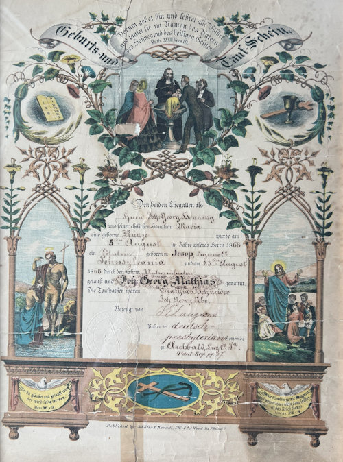 George Henning's Birth Certificate